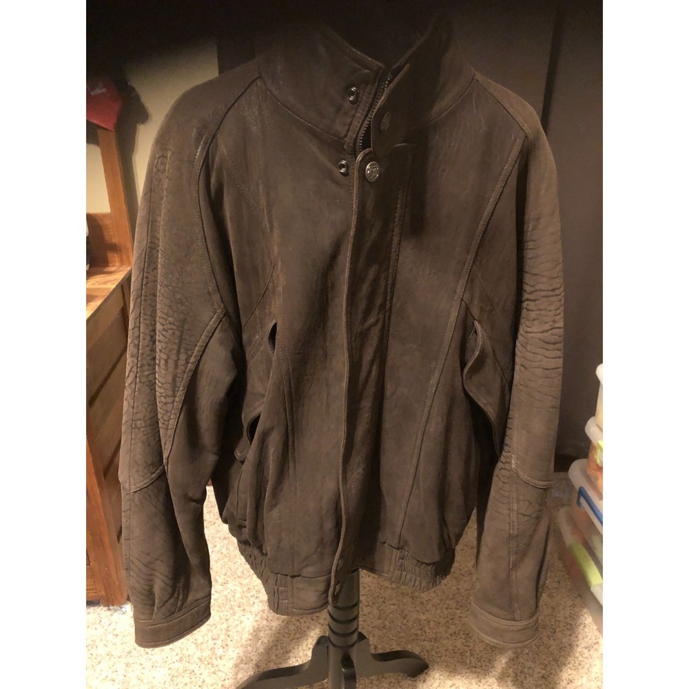 Men's Reed Leather Sportswear Extremely Soft Leather Bomber Jacket Size 44 EUC